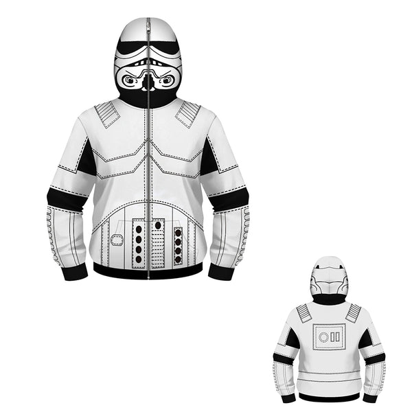 Kids Imperial Stormtrooper Pattern Pocket 3D Painted Hoodie