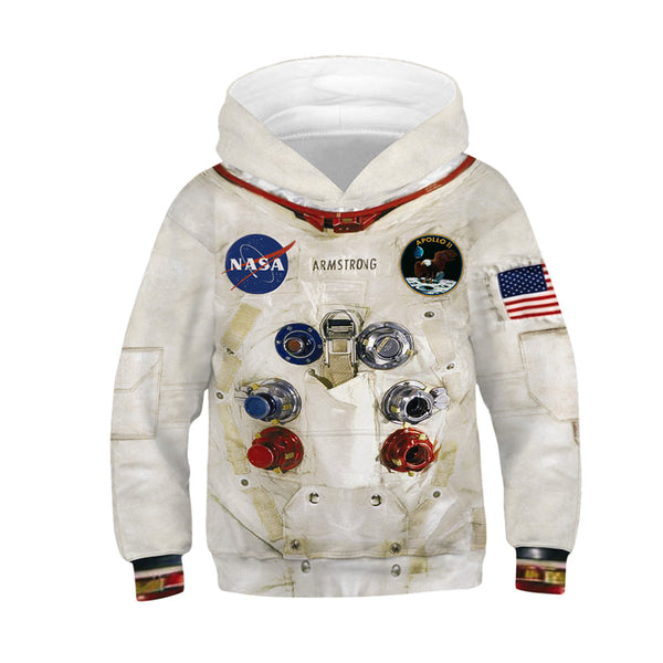 Kids NASA Pullover Hoodie Hooded Pullover Tops