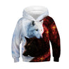 Cool Wolf Hoodies for Kids Casual Pullover Sweatshirts with Pocket 5-15 Y