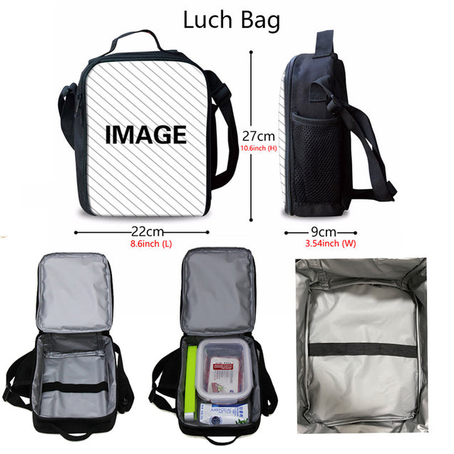 Fashion Teens Boys Backpacks Lunch Bag Shoulder Bag Pencil Case Shoulder Bag