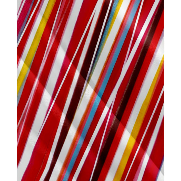 Men Abstract Rainbow Curved Lines Print Button Through Shirt