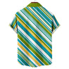 Men Colorful Diagonal Stripes Button Through Shirt