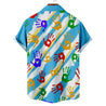 Men Colorful Handprint Graphic Button Front Shirt