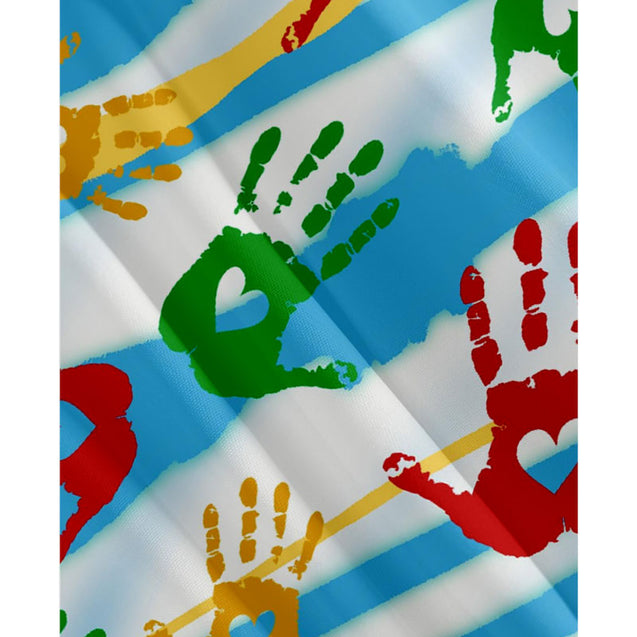 Men Colorful Handprint Graphic Button Front Shirt
