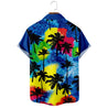 Men's Colorful Palm Trees Button Down Short Sleeve Hawaiian Shirt