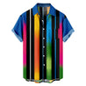 Men Rainbow Stripes Print Button Through Shirt
