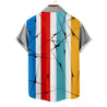 Men Retro Random Block Striped Shirt Without Tee