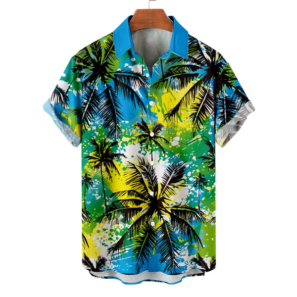 Men Tropical Palm Trees Shirt Without Tee