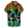 Men Retro Palm Trees at Dusk Print Shirt Without Tee