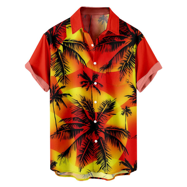 Men Tropical Sunset Palm Trees Shirt Without Tee