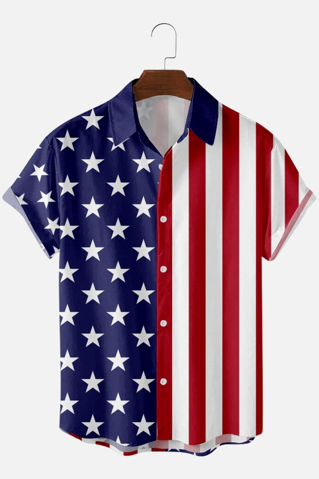 Men's American Flag Button Down Shirts