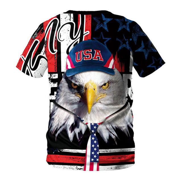 Men's American Flag Eagle Loose T-Shirt