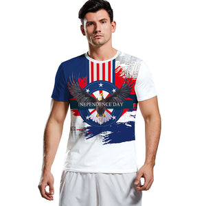Men's Independence Day US American Flag Loose T-Shirt