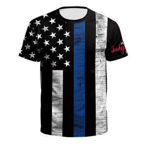 Men's Vintage American Flag Loose T-Shirt