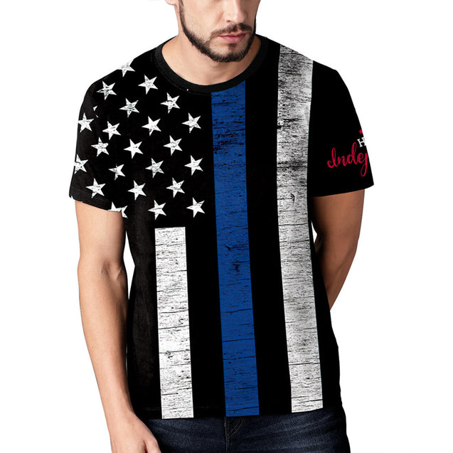 Men's Vintage American Flag Loose T-Shirt