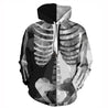 Mens Human Skeleton Halloween Drawstring Hoodie