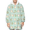 Avocado Oversized  Blanket Sweatshirt Sherpa Fleece Hoodie