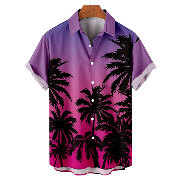 Palm Trees at Dusk Print Shirt Without Tee