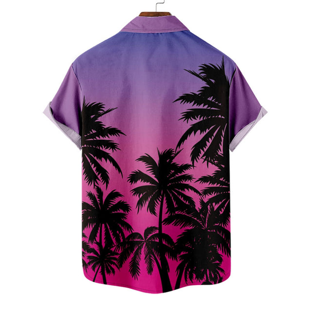 Palm Trees at Dusk Print Shirt Without Tee