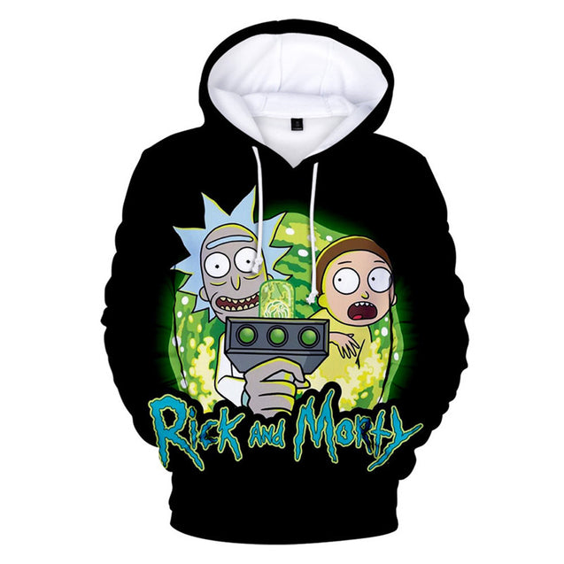 Unisex Funny Graphic Printed Rick and Morty Sweatshirts Casual Loose Hoodies