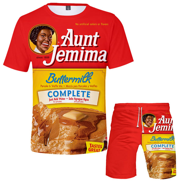 Aunt Jemima T shirts  Beach shorts Two Piece Set