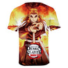 Demon Slayer T-Shirt Rengoku Shinjurou Short Sleeve Tees Anime Tee Shirts