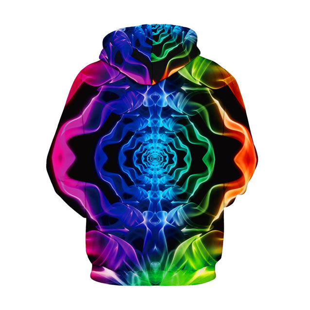 Colorful Smoke Drawstring Hoodie Sweatshirt