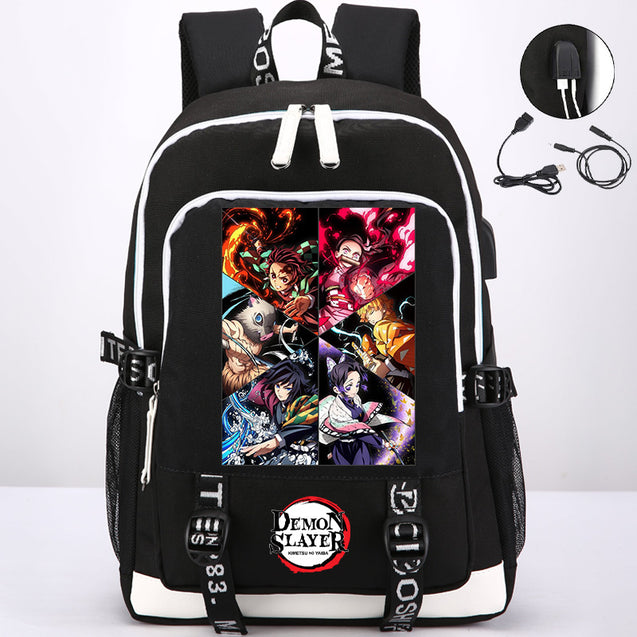 Demon Slayer Anti Theft Backpack Middle School College Bookbags for Women Men