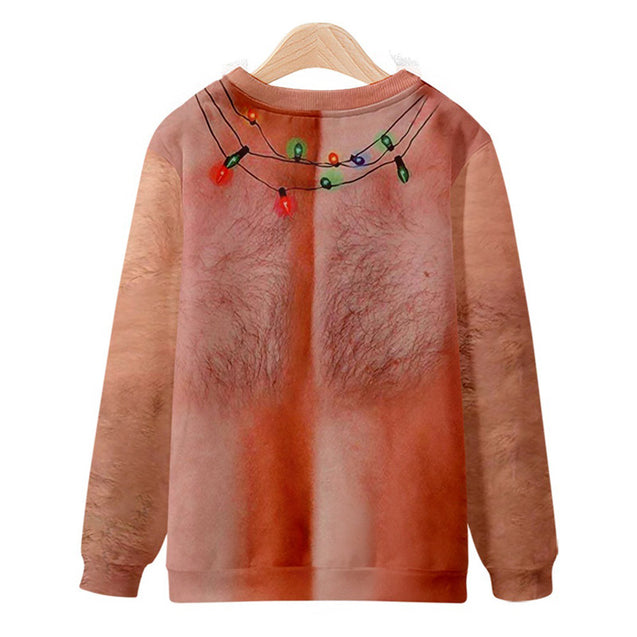 Ugly Christmas Body Printed Crewneck Funny Sweatshirt