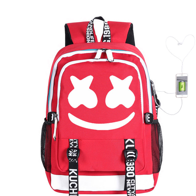 Marshmello Luminous Backpack for School Teens Boys Grils DJ Marshmello Oxford Book Bag