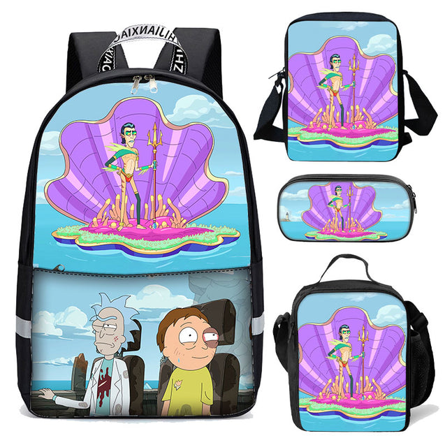 New Rick and Morty Backpacks Lunch Bag Shoulder Bag Pencil Case Shoulder Bag